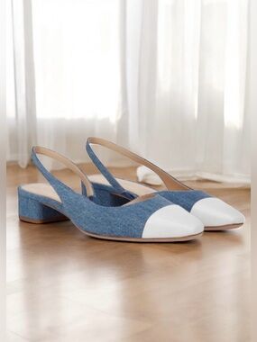 🆕 Veronica Beard Cecile Denim Slingback Pumps
